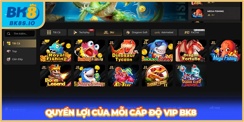 Quyền lợi của mỗi cấp độ VIP BK8